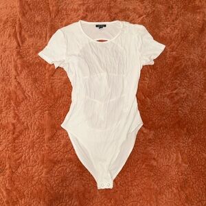 Wild Fable Ribbed Cream Bodysuit